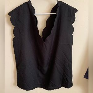 Black scalloped tank top